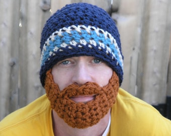 Instant Download- Pattern for Crochet Bearded Beanie Adult Size