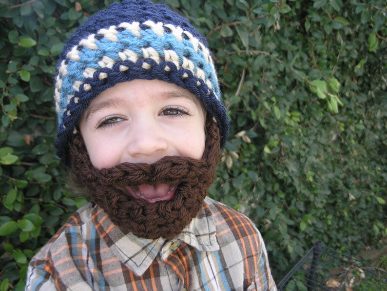 Instant Download Pattern for Crochet Bearded Beanie sizes Newborn to Adult image 5