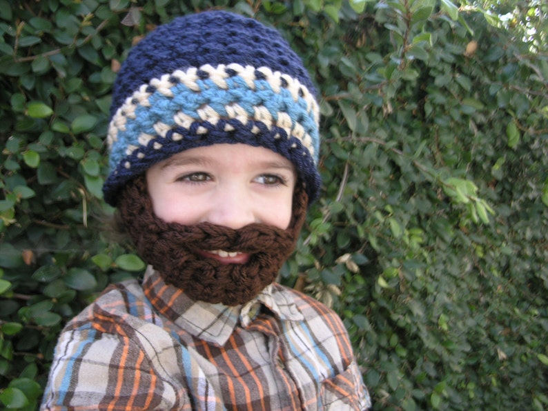 Instant Download Anleitung für gehäkelte Bearded Beanie Größe 3-5 Jahre Bild 2