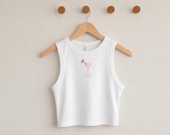 Patriotic Martini Tank Top | American Flag Drink, Fourth of July Shirt