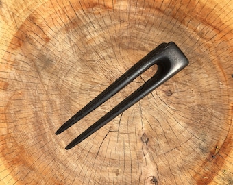 5 inch square top Black Ebonised Walnut  hair fork