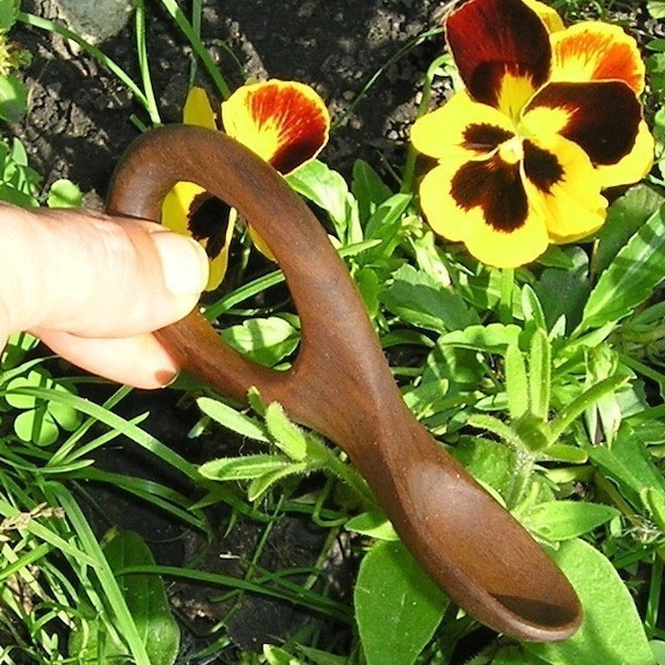 Hand Carved Full Wrap Handle Baby Spoon