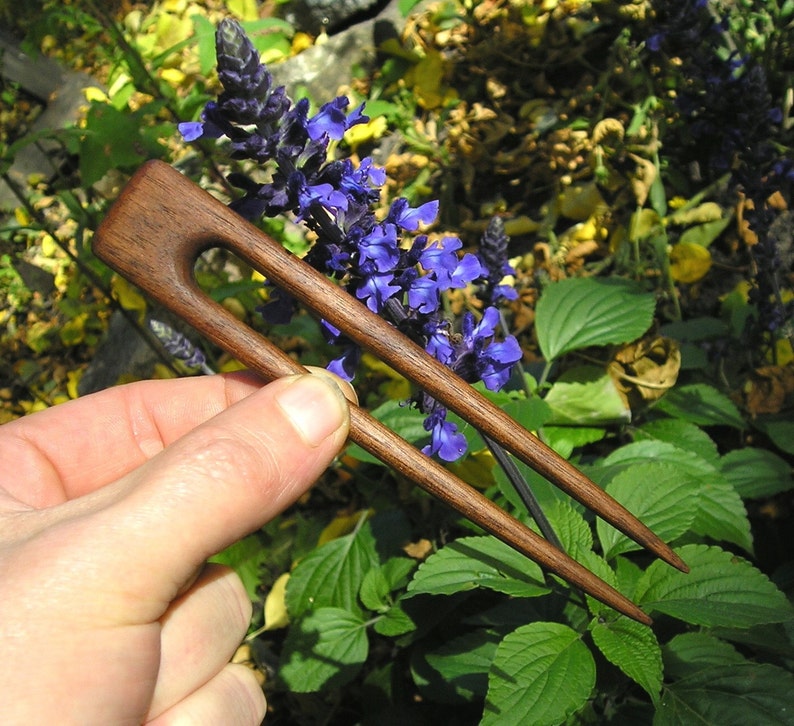 Hand Carved Walnut Hair Fork Hand Carved Walnut Hair Fork