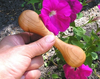 Baby Rattle (Hand Carved  Cherry Wood)