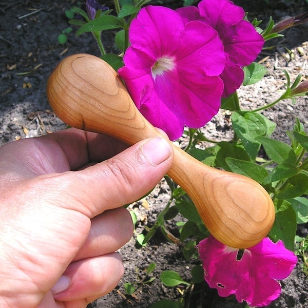 Baby Rattle (Hand Carved  Cherry Wood)
