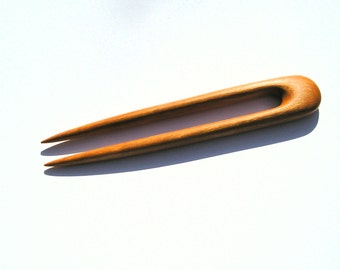 Round Top Hair Fork  (Hand Carved Cherry)