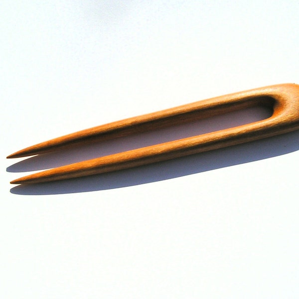 Round Top Hair Fork  (Hand Carved Cherry)