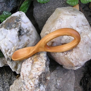 Natural Wooden Baby Spoon Hand Carved Cherry Wood image 4