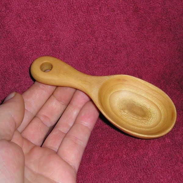 Lefty Coffee Scoop Cherry Wood (Hand Carved)