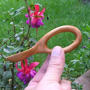 Natural Wooden Baby Spoon Hand Carved Cherry Wood image 5