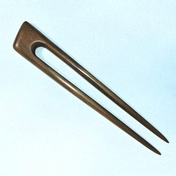 6" Slant Back  Hair Fork  ( Walnut )