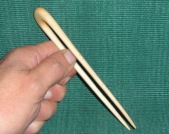 Round Top Hair Fork  (Hand Carved Maple)