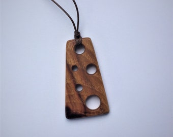 Handmade Hickory wood pendant