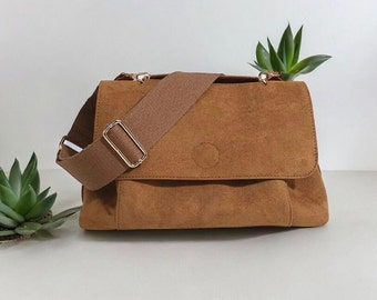 Buiktas leer voor vrouwen met patroonriemen, Crossbody tas riem Ba, g lederen schoudertas met patroonriem, handtas cadeau voor haar