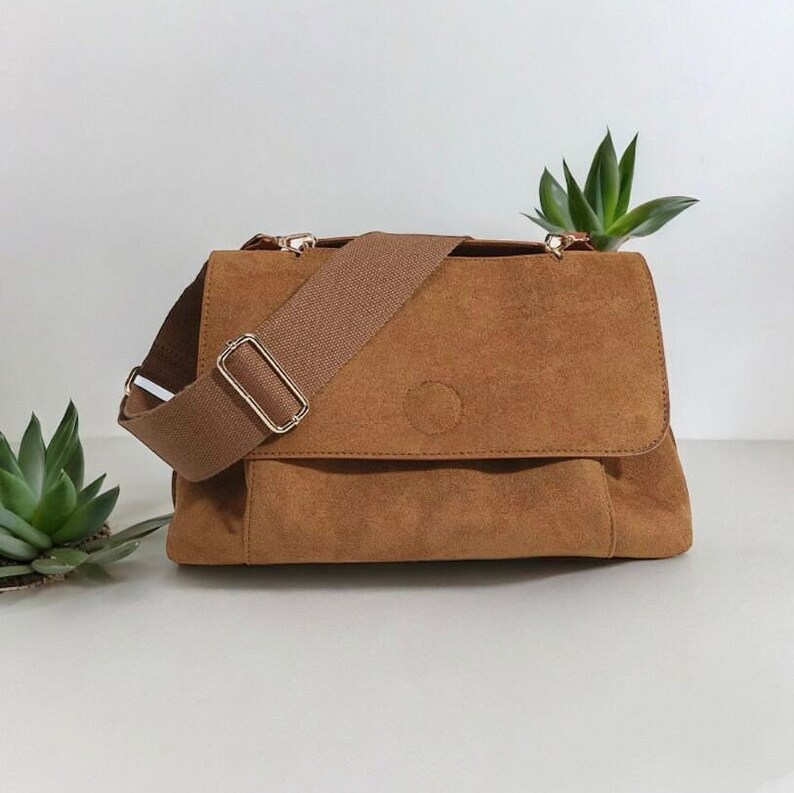 Buiktas leer voor vrouwen met patroonriemen, Crossbody tas riem Ba, g lederen schoudertas met patroonriem, handtas cadeau voor haar afbeelding 1