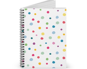 Colorful Polka Dot Spiral Notebook – 118 Page Lined Journal