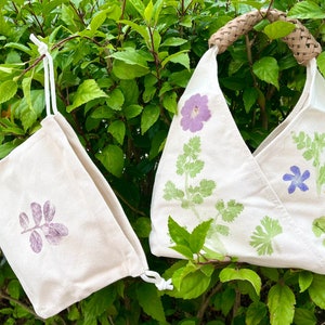 Tote bags, Canvas bags, Reusable bags, Natural,Simple,Flower pounding tote bag,gifts for girls. zdjęcie 3