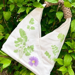 Tragetaschen, Canvas Taschen, wiederverwendbare Taschen, Natural, Simple, Flower Stampfen Tragetasche, Geschenke für Mädchen. Bild 2