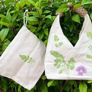 Tragetaschen, Canvas Taschen, wiederverwendbare Taschen, Natural, Simple, Flower Stampfen Tragetasche, Geschenke für Mädchen. Bild 4