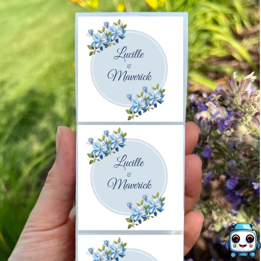 Wedding Stickers Printable, Scallop Wedding Gift Tag Template, Doodle Thank You Tag, Square Gift ...