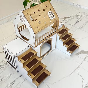 Multipurpose Rabbit House, Hay Feeder Bunny Furniture, Bunny Shelter, Eco Bunny House, Rabbit Hideouts, Indoor Rabbit Castle, Bunny cage
