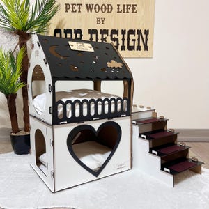 Modern Two-Story Wooden Rabbit House: Love Design Bunny Castle