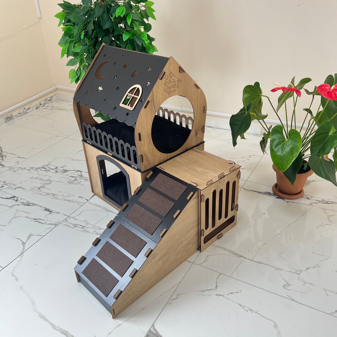Vertical Rabbit House Two Story Terraced Rabbit House, Custom Design Furry Pet House ...