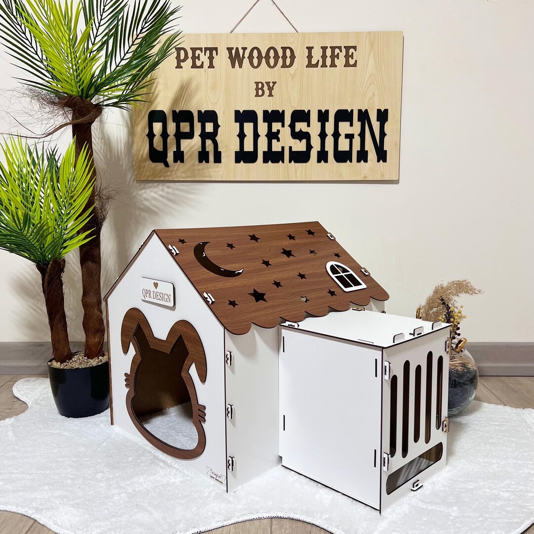 Happy Rabbit House Indoor Rabbit House, Wooden Rabbit House, Modern Rabbit Furniture ...