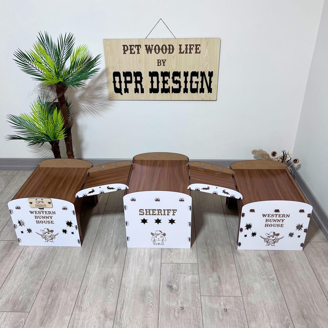 Indoor Bunny House, Wooden Rabbit House, Modern Rabbit Furniture ...