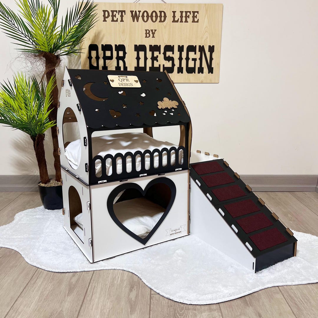 Extra Large Rabbit House, Modern Wooden Pet House, Two Storey Castle ...