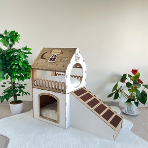 Extra Large Rabbit House, Modern Rabbit House, Personalized Rabbit Hutch, Indoor Rabbit Castle, Handmade Rabbit House, Rabbit Playhouse