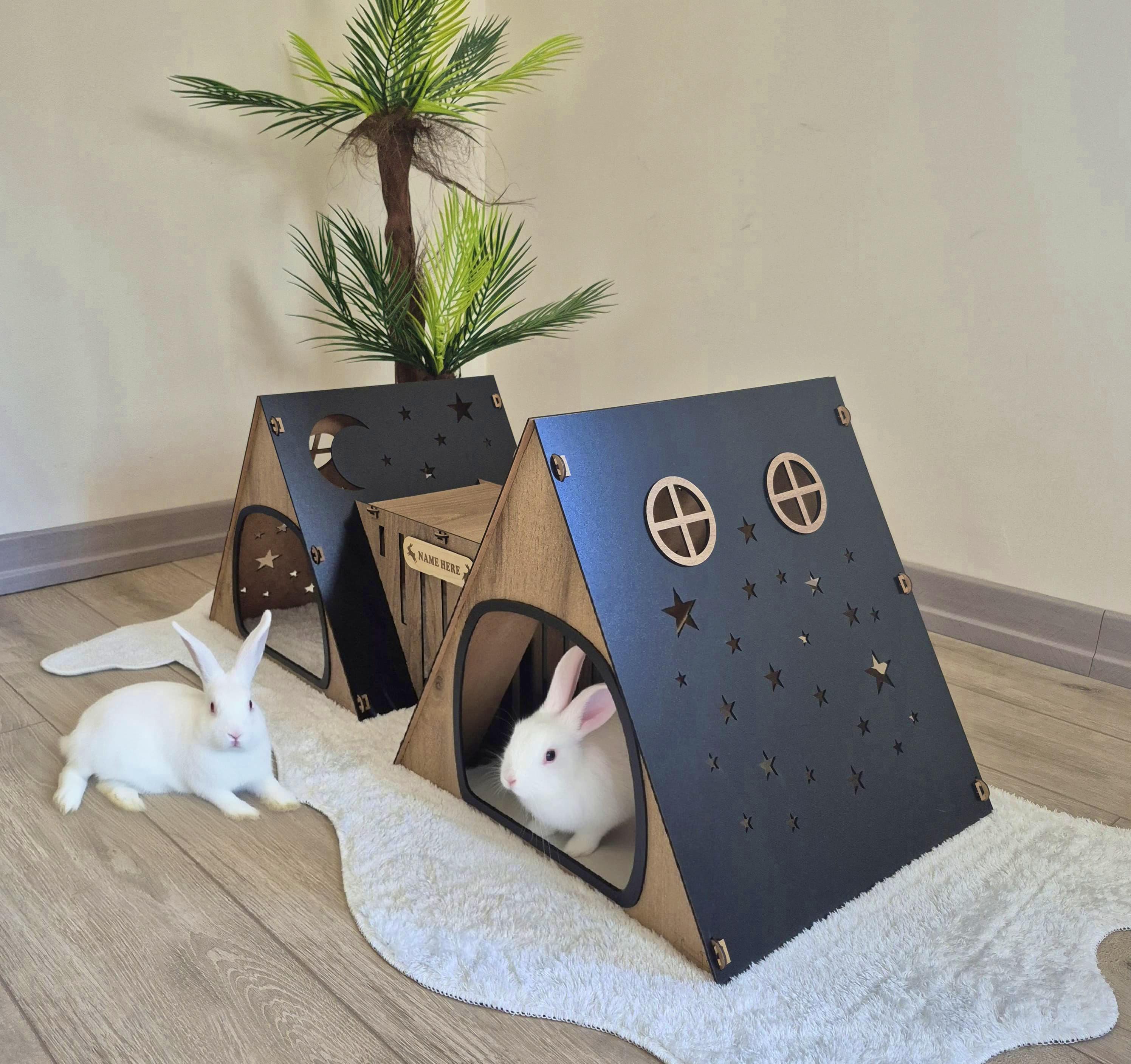 木製うさぎ小屋、屋内うさぎ小屋、木製うさぎ小屋、モダンなうさぎ用