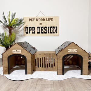 Handmade Twin Rabbit House: Modern Birch Plywood Bunny Hideaway