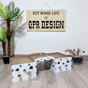 Wood Hay Feeder Bridge for Rabbit, Guinea Pig, Chinchilla, Bunny Hay Rack, Small Pet Feeder, Cage Accessory, Handmade Pet Hay Box