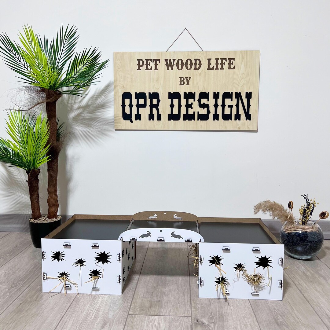 Wooden Hay Feeder, Rabbit Hay Feeder, Woodland Hay Feeder With Bridge ...