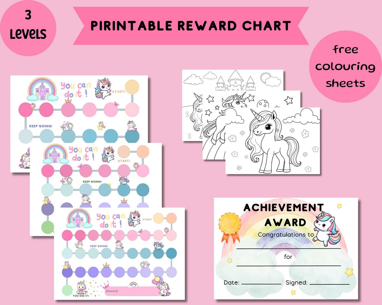 Printable Reward Charts for Kids Editable Reward Chart Print at Home ...