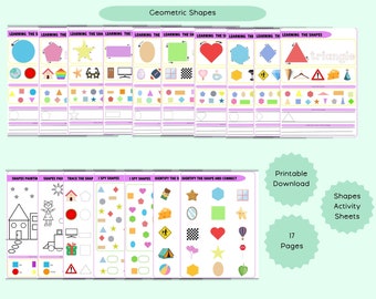 Geometric shapes,Shape recognition,Learning geometry,Shape workbook ,Shape sorting,Geometric patterns,Shape identification