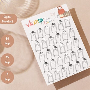 Kids vacation countdown | Kids countdown holiday trip | Vacation kids coloring activity | Kids printable activities | Kids vacation surprise