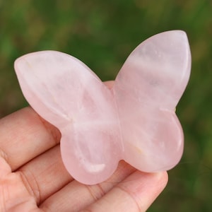 2.3&#39;&#39;Natural carved Rose quartz Butterfly, Crystal butterfly, Quartz crystal,Home decor,Crystal collect,Crystal gift,Crystal healing