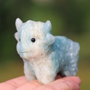 2 &#39;&#39; Natürliche geschnitzte Blaue Jade Stein Highland Kuh, Kristall Kuh, Quarz Kristall, Wohnkultur, Kristall sammeln, Kristall Geschenk, Kristallheilung