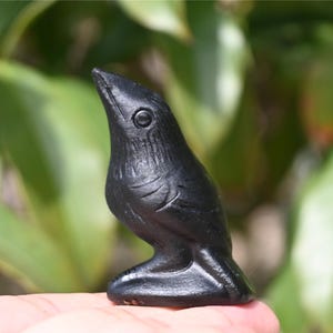 2 &#39;&#39;Corbeau en obsidienne sculptée à la main naturelle, corbeau en cristal de quartz sculpté, décoration d&#39;intérieur, collection de cristaux, cadeau en cristal, guérison par le cristal