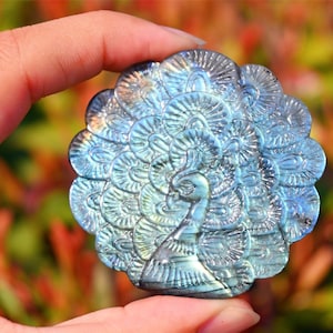 2&#39;&#39; Natural Labradorite peacock,Crystal peacock carved,Quartz crystal,Home decor,Crystal collect,Crystal gift,Crystal healing