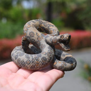 2.9&#39;&#39; Natural leopard print stone Snake,Crystal snake carved,Quartz crystal,Home decor,Crystal collect,crystal gift,Crystal healing