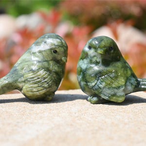 2.4&#39;&#39; Natural Carved Green jade Bird,Quartz crystal Bird,Home decor,crystal decoration,Crystal gift,Reiki healing