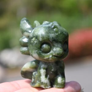 2.6&#39;&#39; Natural Green jade Dragon,Crystal Dragon carved,Quartz crystal,Home decor,crystal decoration,Crystal gift,Crystal healing
