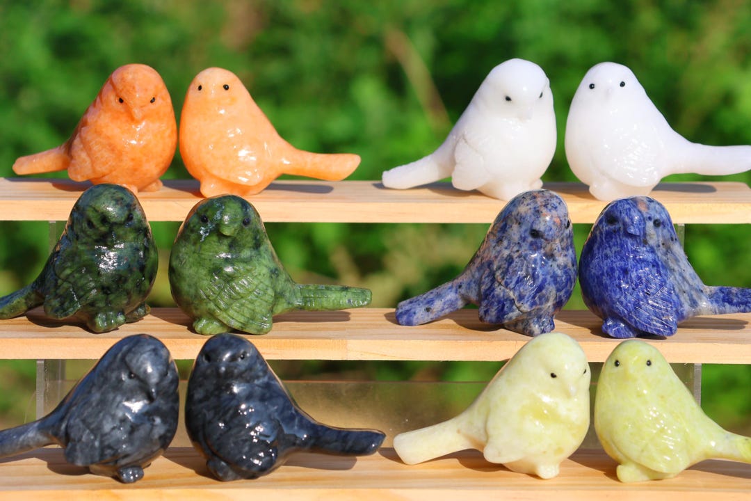 2pc Natural Carved Crystal Bird,quartz Crystal Bird,home Decor,crystal ...