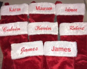 Personalized Embroidered Plush Christmas Stocking
