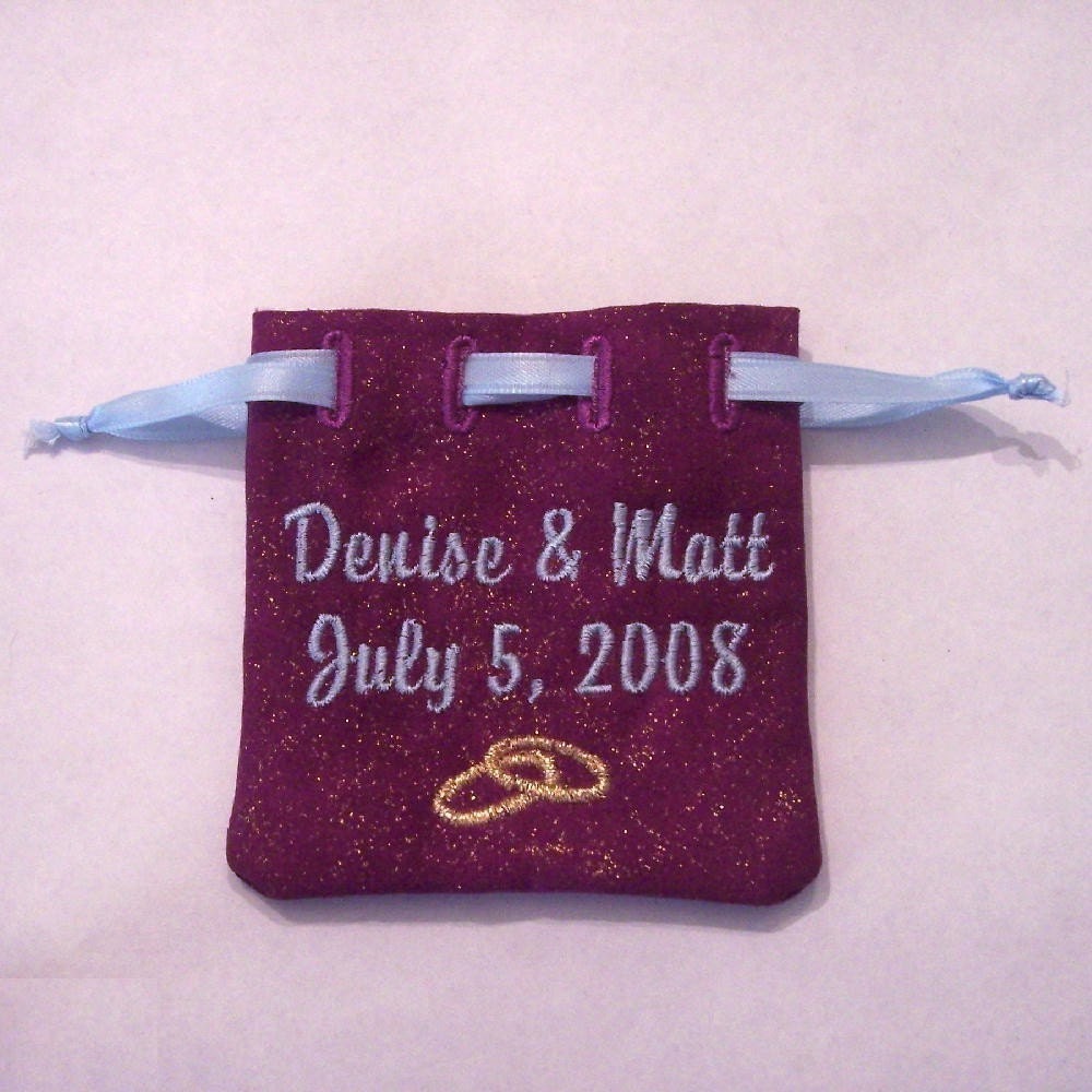 Personalized Embroidered Jewelry Bag for Wedding Rings Etsy