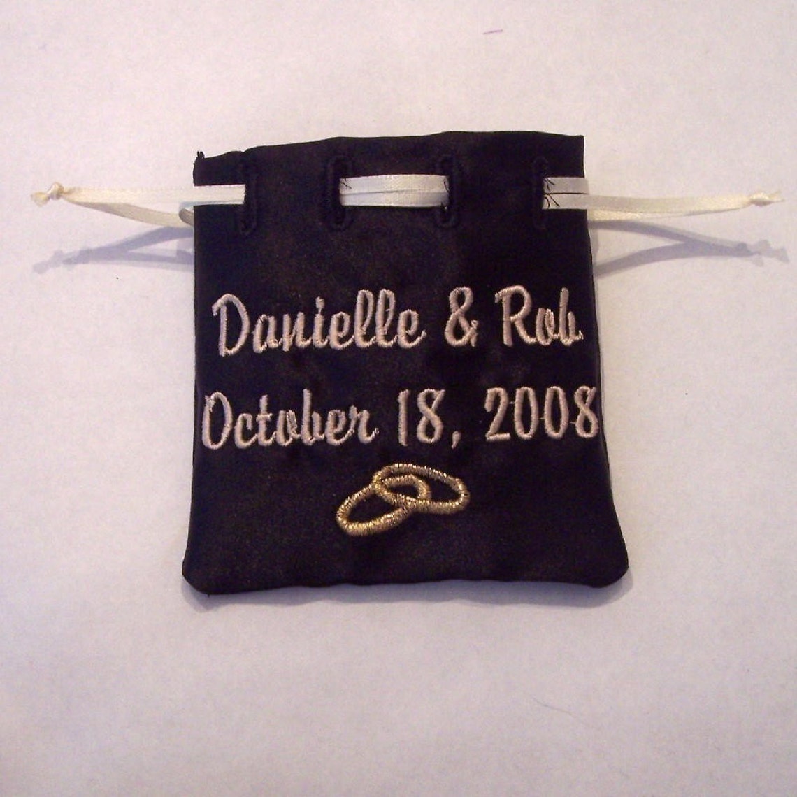 Personalized Embroidered Jewelry Bag for Wedding Rings Etsy