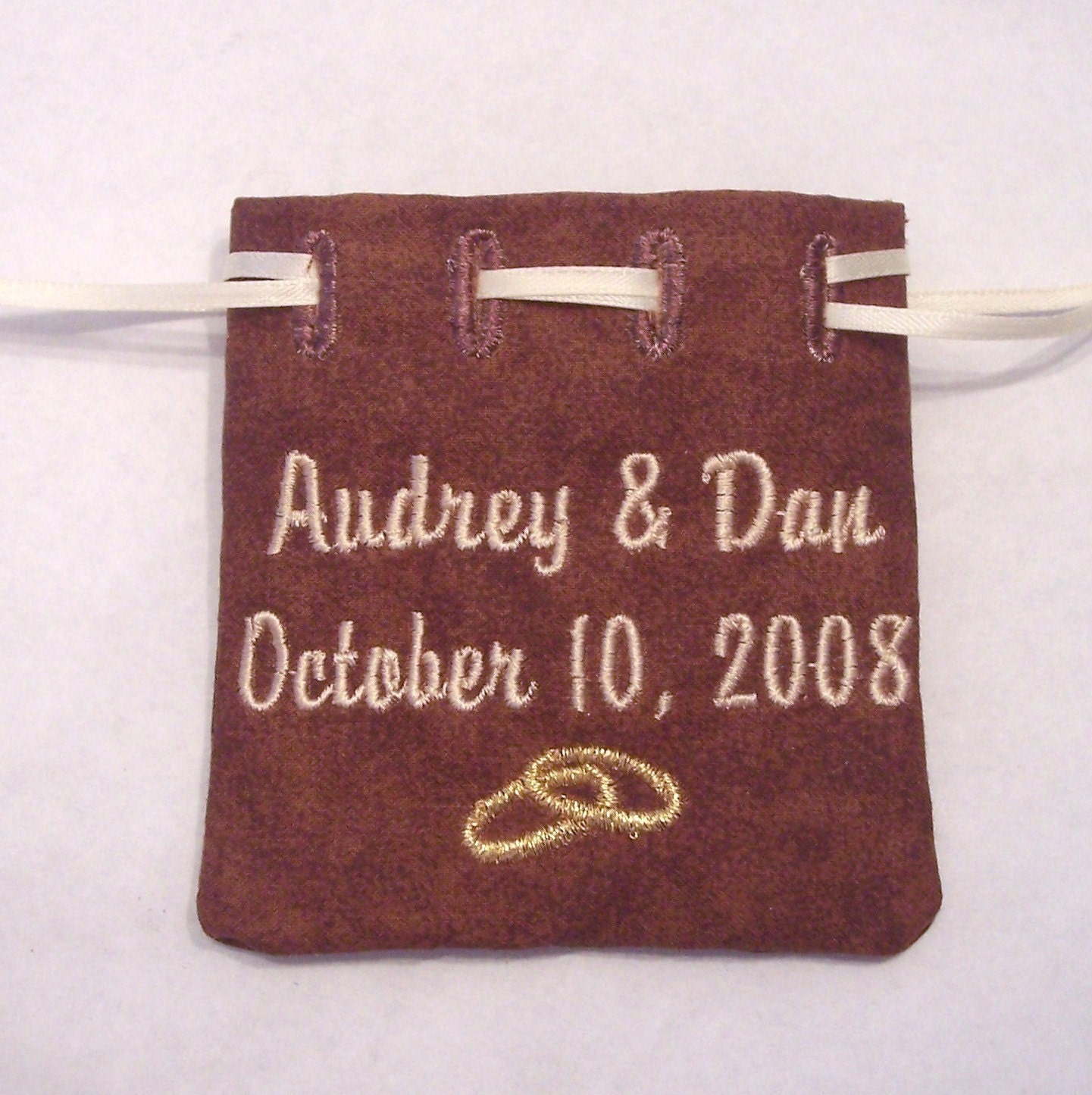 Personalized Embroidered Jewelry Bag for Wedding Rings Etsy